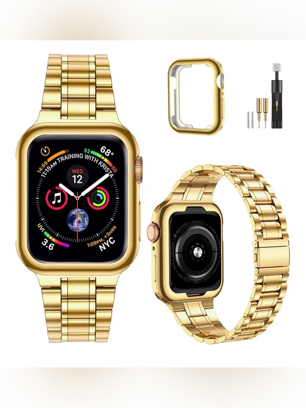 Amazon Gold Apple Watch Solid Stainless Steel Band Adjustable Metal Strap New